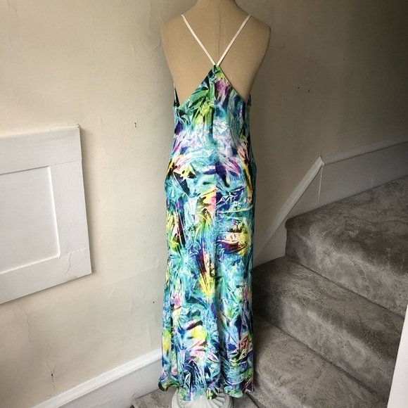 Milly Multicolor Cellophane Print Bias Maxi Dress - Picture 5 of 10